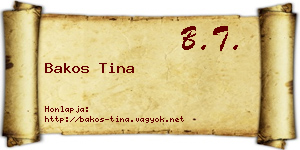 Bakos Tina névjegykártya